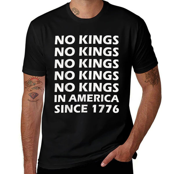 No Kings in America Since 1776  Ribbed Collar T-Shirt