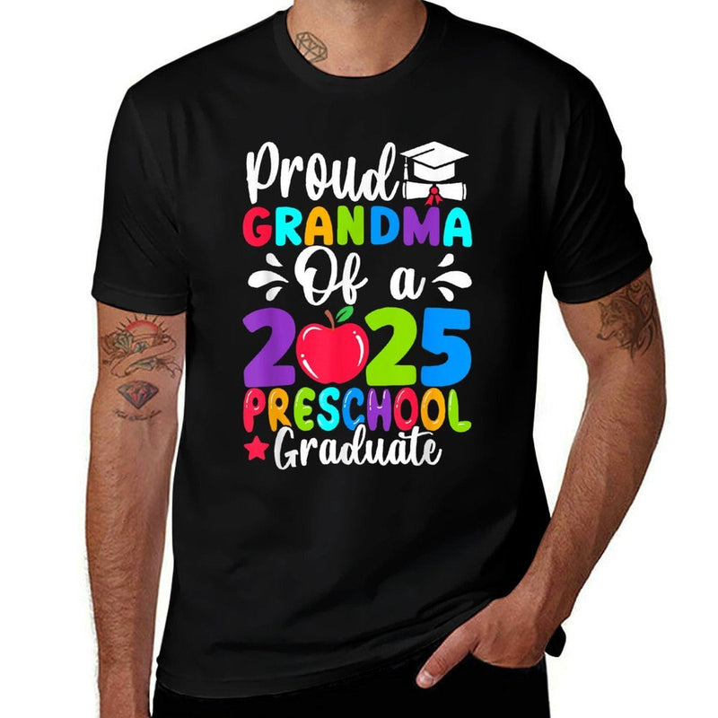 Proud Grandma Class of 2025 Preschool Graduate Graduation Comfortable T-Shirt