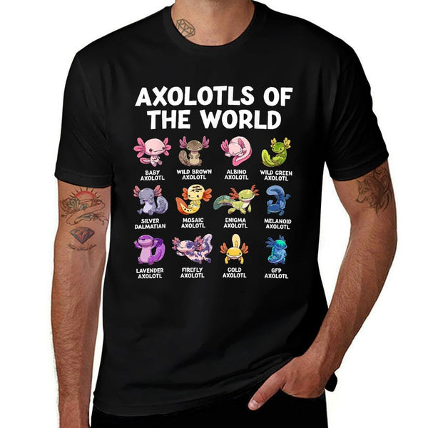 Axolotl Kawaii Axolotls of The World Funny Axolotl Animals Comfortable T-Shirt