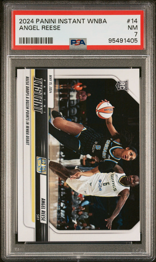 Graded 2024 Panini Instant WNBA Angel Reese #14 Rookie RC Basketball Card PSA 7 Near Mint