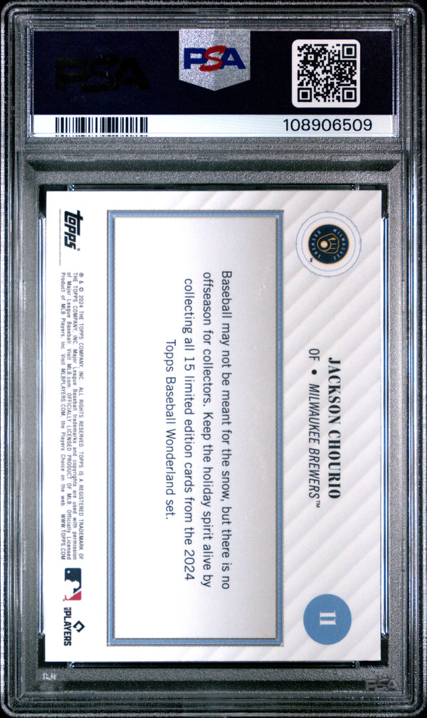 Graded 2024 Topps Wonderland Jackson Chourio #11 Rookie RC Baseball Card PSA 8 Near Mint