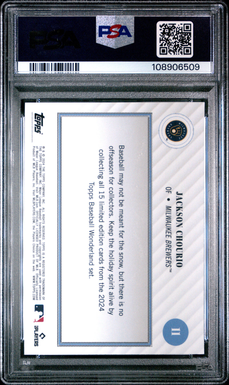 Graded 2024 Topps Wonderland Jackson Chourio #11 Rookie RC Baseball Card PSA 8 Near Mint