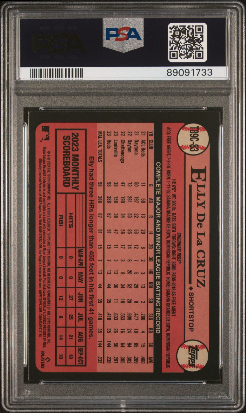 Graded 2024 Topps Silver Pack Elly De La Cruz #T89C83 Rookie RC Baseball Card PSA 10 Gem Mint