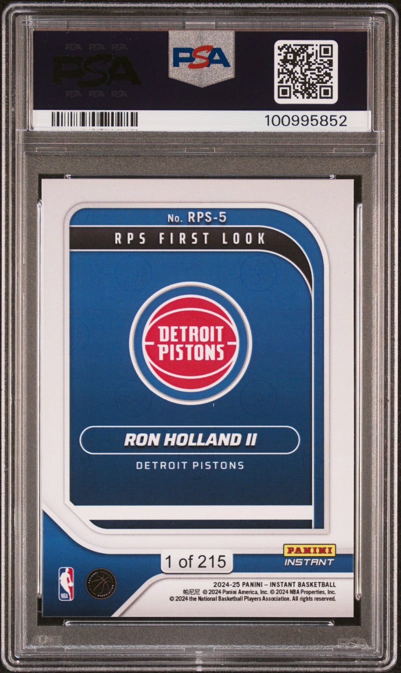 Graded 2024 Panini Instant NBA Ron Holland II #5 RPS First Look Rookie RC Basketball Card PSA 10 Gem Mint