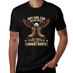 Woman Veteran Combat Boots Military Patriotic Gift  Durable T-Shirt