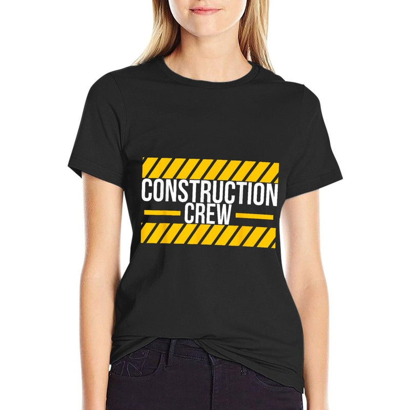 Construction Crew Road Worker Construction Worker Construction Site  Rolled Sleeves T-Shirt