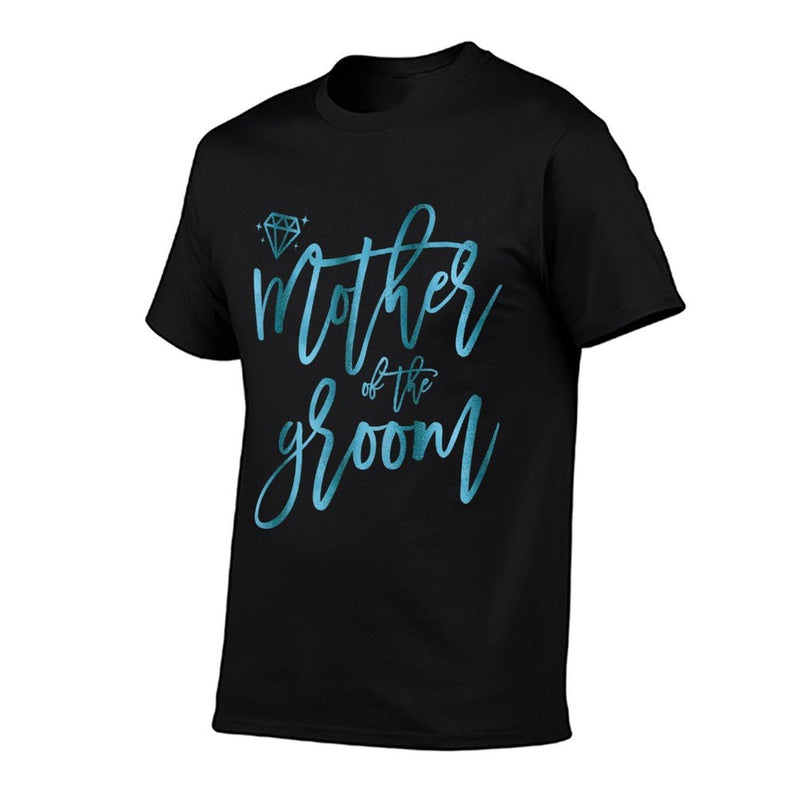 Womens Bridal Partys Teal Mother Of The Groom Cute  Summer-ready Fabric T-Shirt