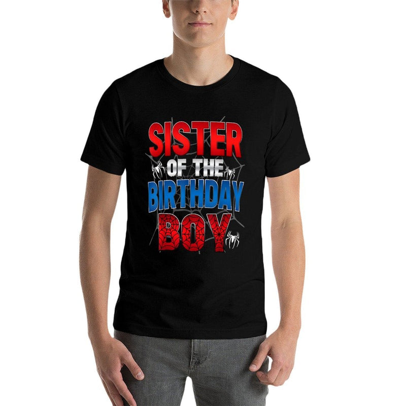 Sister Of The Birthday Boy Matching Family Spider Web  Soft T-Shirt