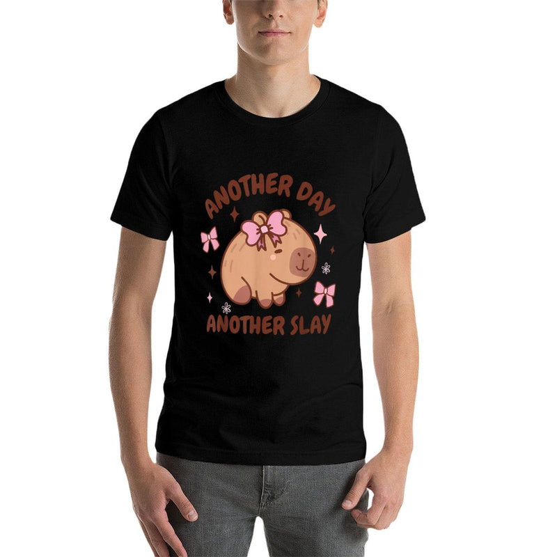 Another Day Another Slay Cute Capybara Lover Kawaii Amine  Wrinkle-resistant T-Shirt