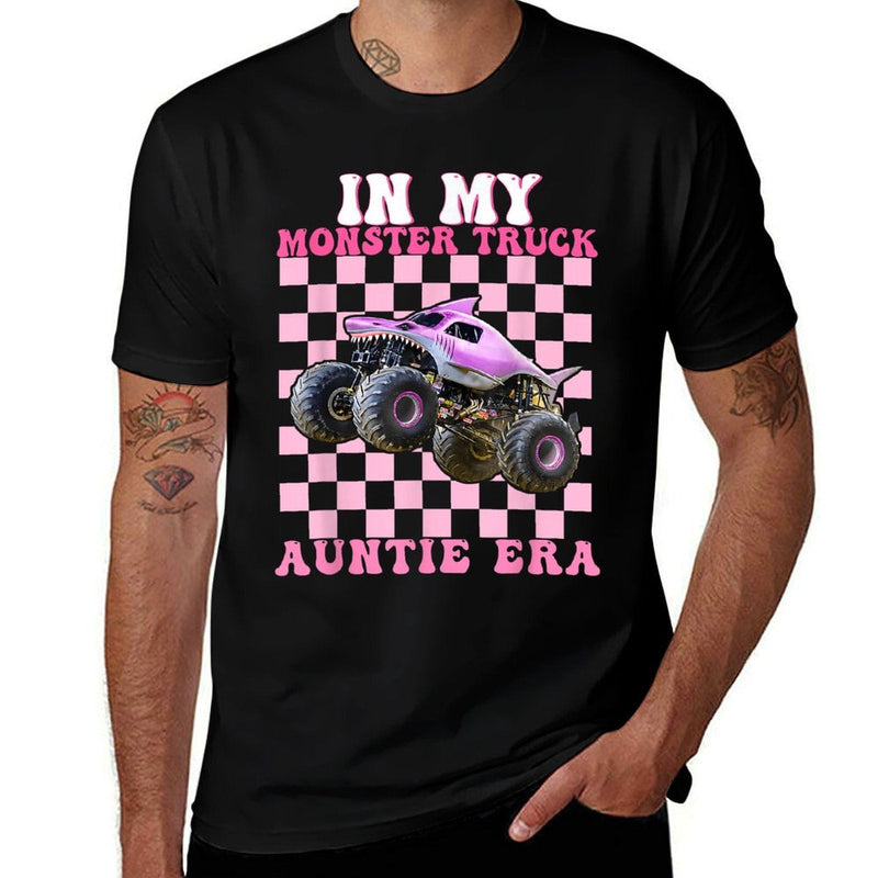 In My Monster Truck Auntie Era Monster Truck Are My Jam  Fade-proof Color T-Shirt