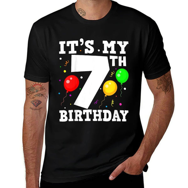 It's My 7th Birthday 7 Seven Years Happy Birthday Boy Girls Comfortable T-Shirt