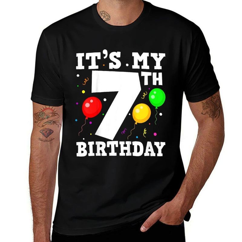 It's My 7th Birthday 7 Seven Years Happy Birthday Boy Girls Comfortable T-Shirt