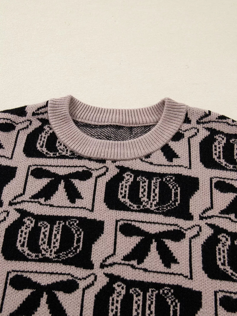 Bows & Horseshoes Pattern Sweater