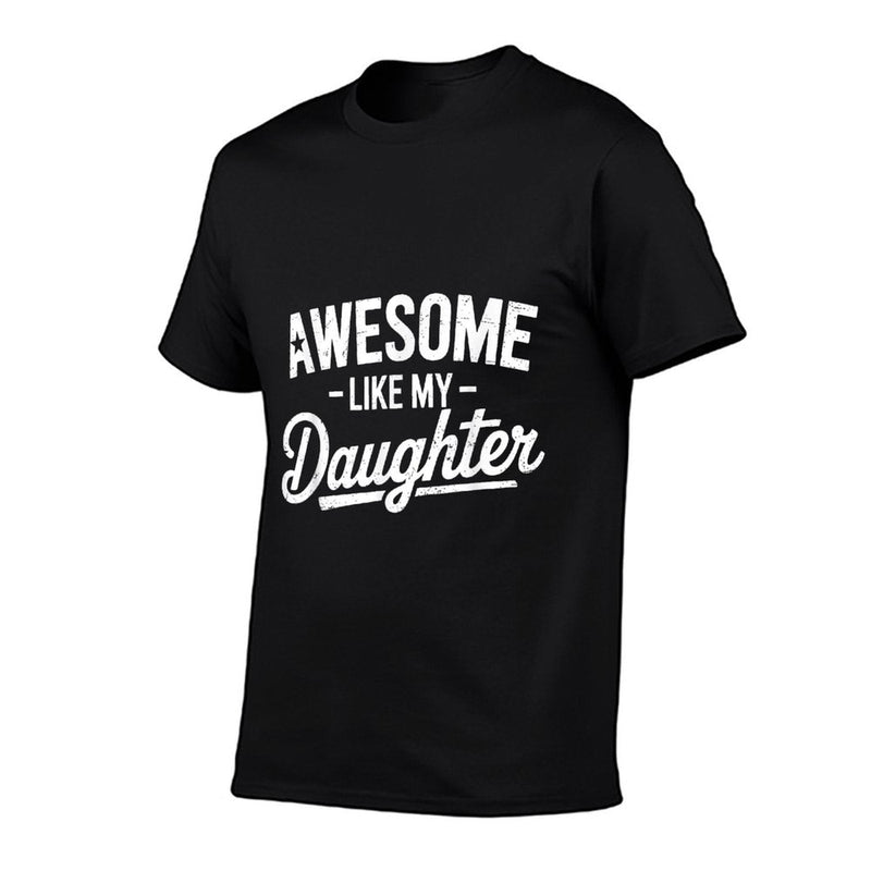 Awesome Like My Daughter Fathers Day Dad And Daughter Funny  Ribbed Collar T-Shirt