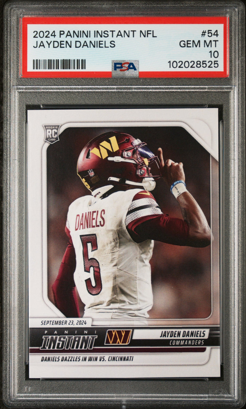 Graded 2024 Panini Instant NFL Jayden Daniels #54 Rookie RC Football Card PSA 10 Gem Mint
