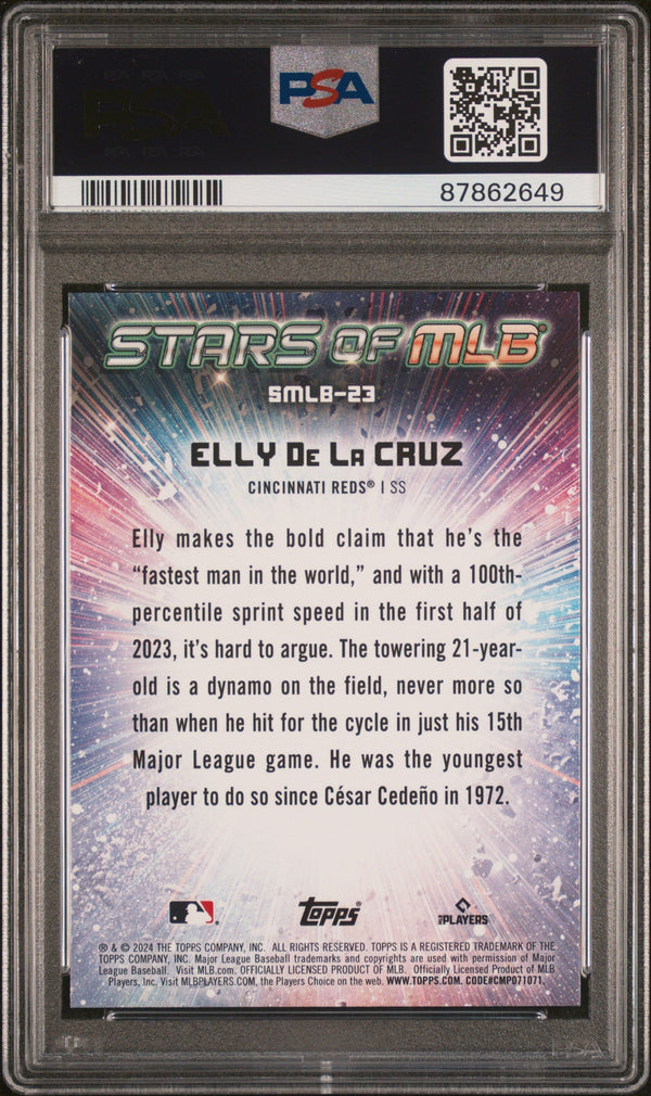 Graded 2024 Topps Elly De La Cruz #SMLB23 Stars of MLB Rookie RC Baseball Card PSA 10 Gem Mint