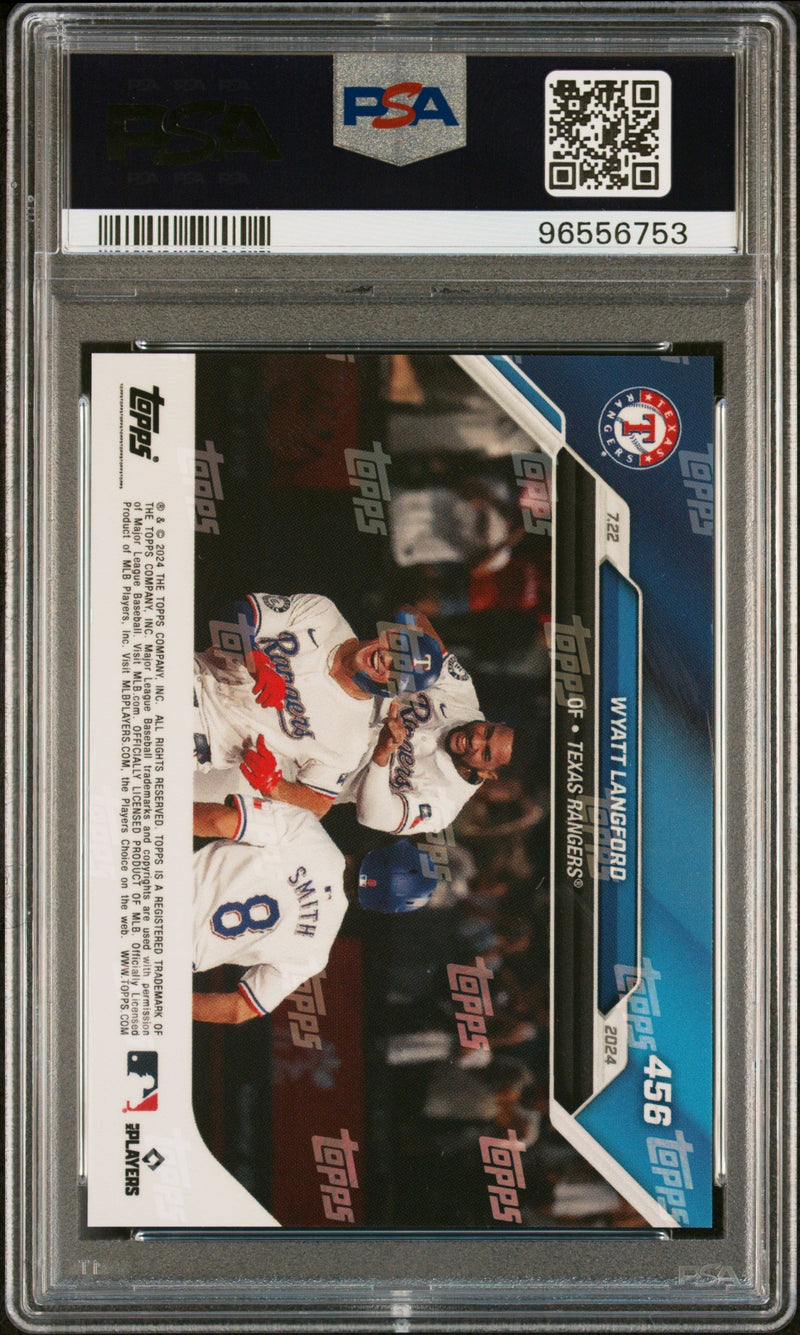 Graded 2024 Topps Now Wyatt Langford #456 Rookie RC Baseball Card PSA 9 Mint