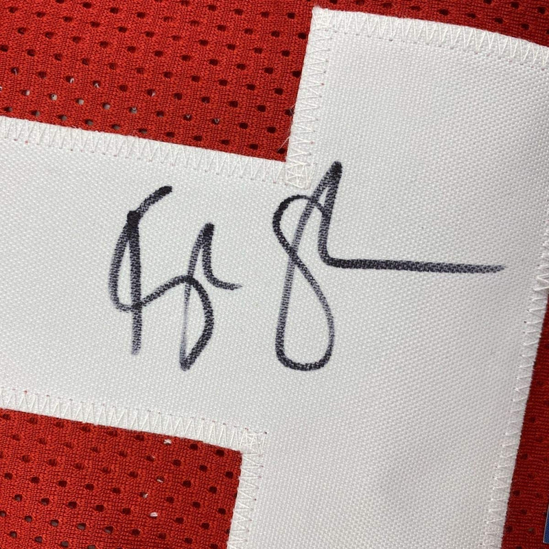 Autographed/Signed Kyle Shanahan Coach San Francisco Red Football Jersey Beckett BAS COA