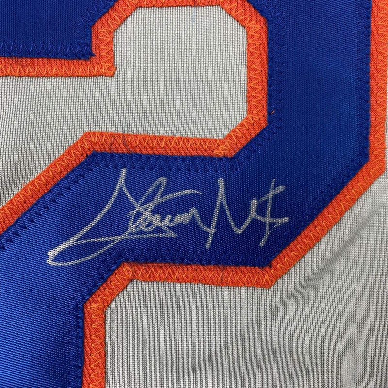 Autographed/Signed Steven Matz New York Grey Baseball Jersey JSA COA