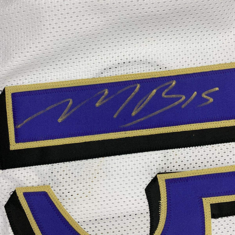 Autographed/Signed Marquise Brown Baltimore White Football Jersey JSA COA