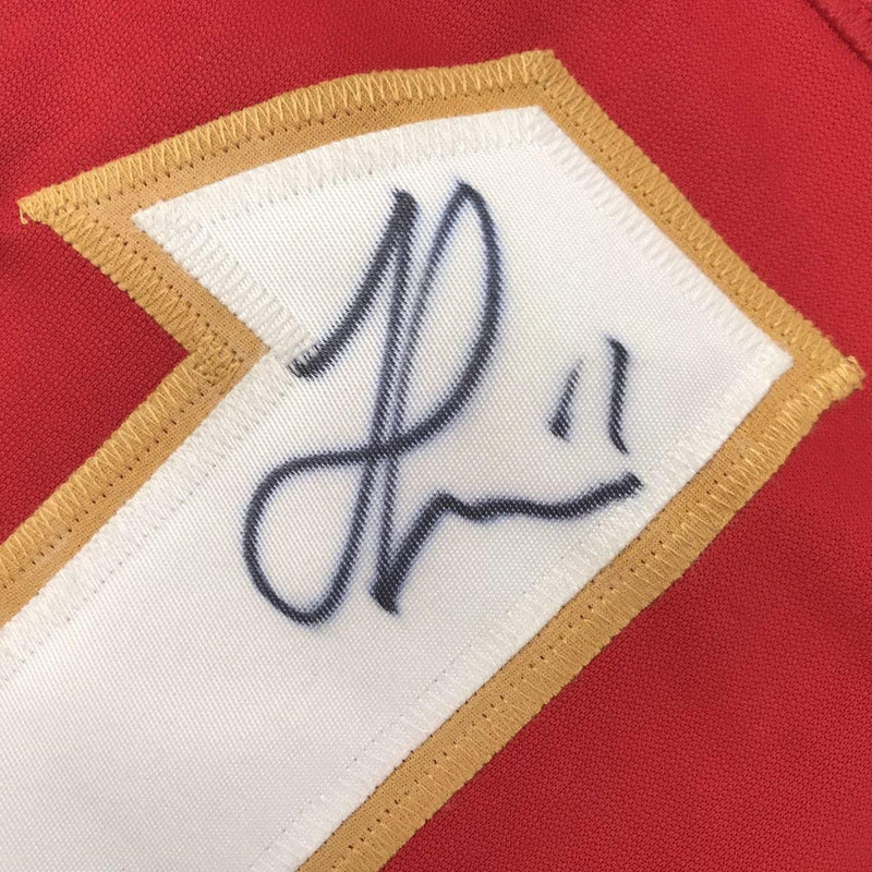 Autographed/Signed Jonathan Huberdeau Florida Red Hockey Jersey Beckett BAS COA