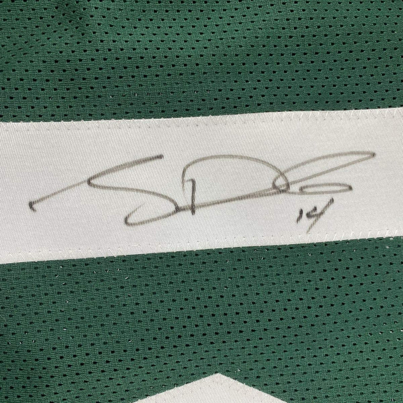 Autographed/Signed Sam Darnold New York Green Rookie Football Jersey Beckett BAS COA
