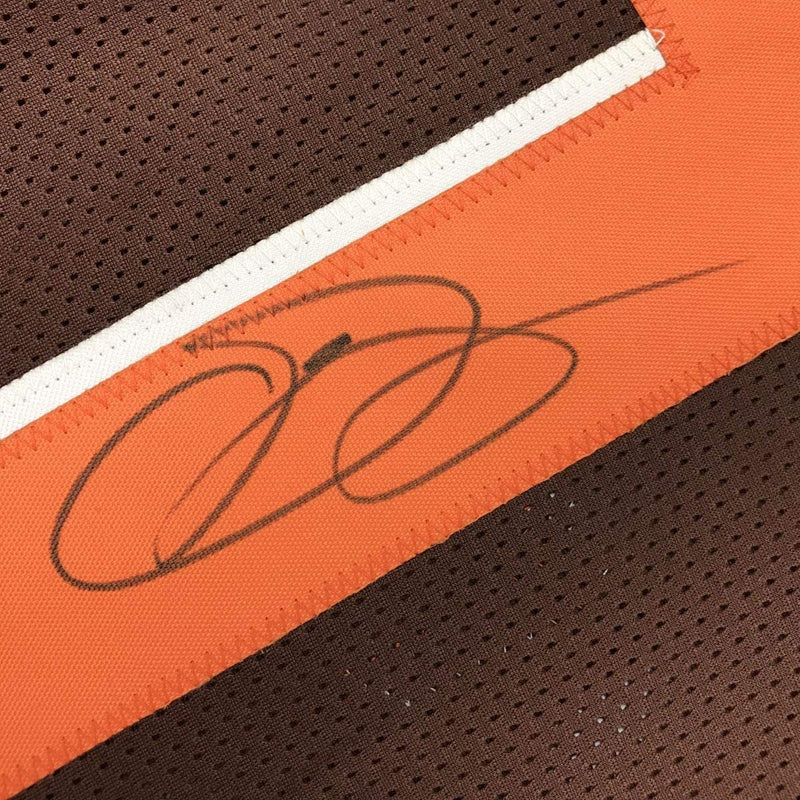 Autographed/Signed Odell Beckham Jr. Cleveland Brown Football Jersey JSA COA