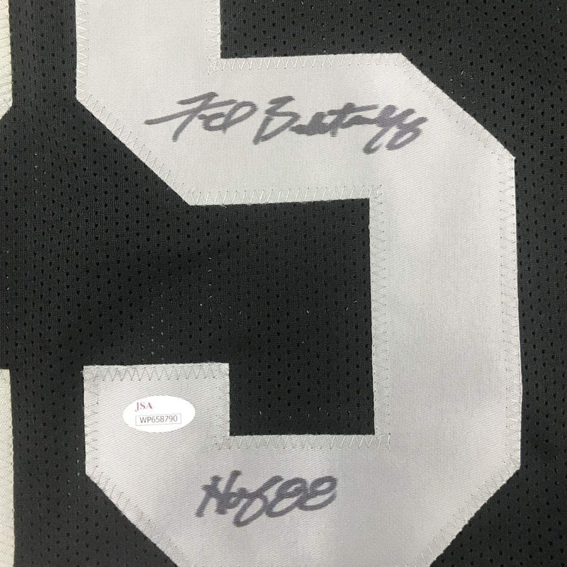 Autographed/Signed Fred Biletnikoff HOF 88 Oakland Black Football Jersey JSA COA