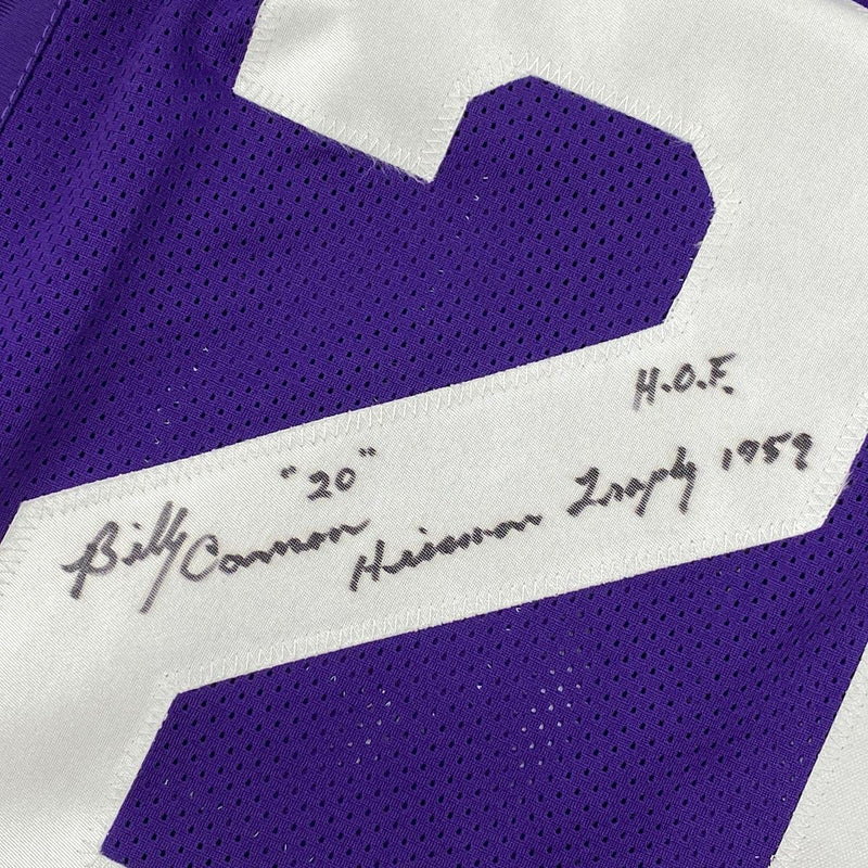 Autographed/Signed Billy Cannon Heisman 1959 LSU Purple College Football Jersey JSA COA