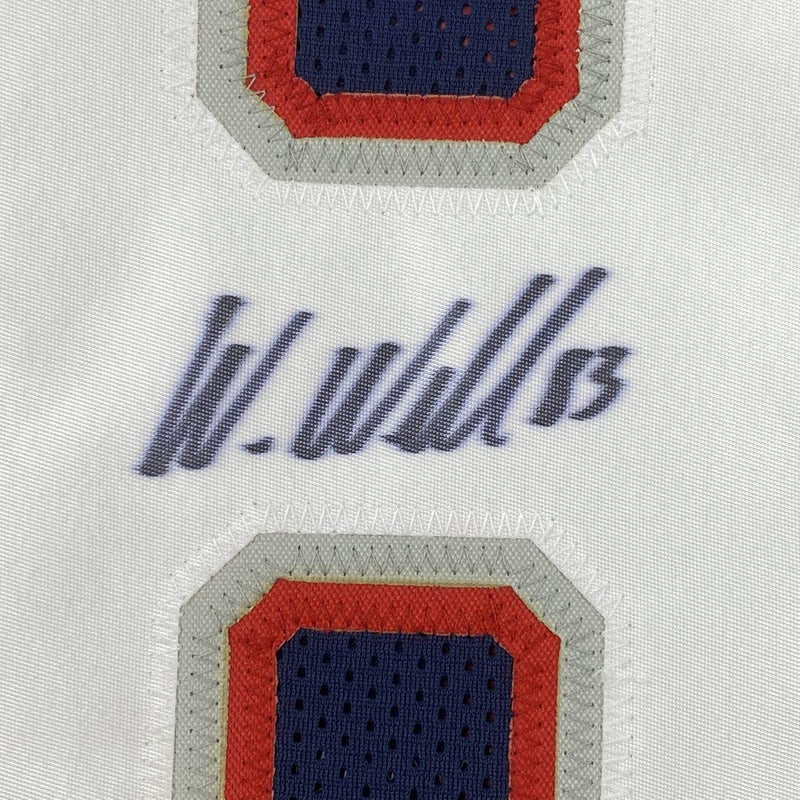 Autographed/Signed Wes Welker New England Blue Football Jersey JSA COA