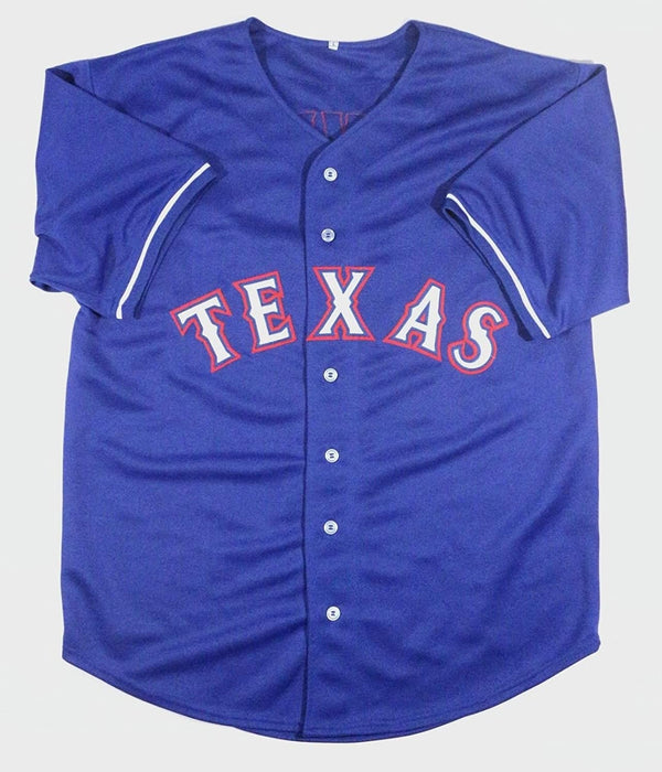 Autographed/Signed Pete Incaviglia Blue Texas Rangers Custom Jersey JSA COA