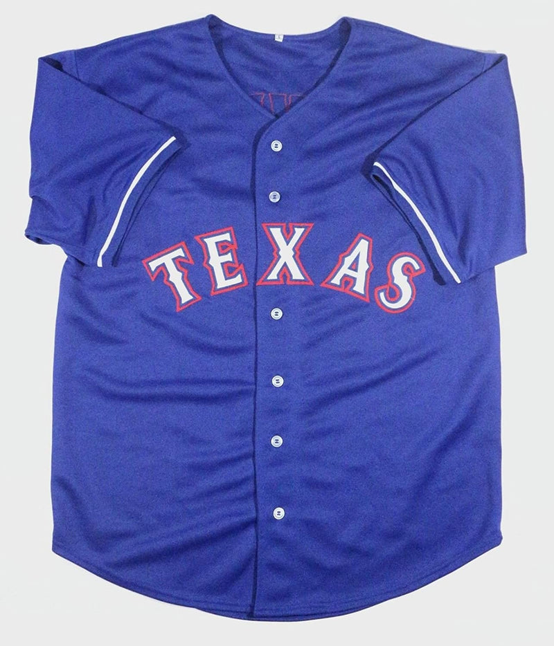 Autographed/Signed Pete Incaviglia Blue Texas Rangers Custom Jersey JSA COA
