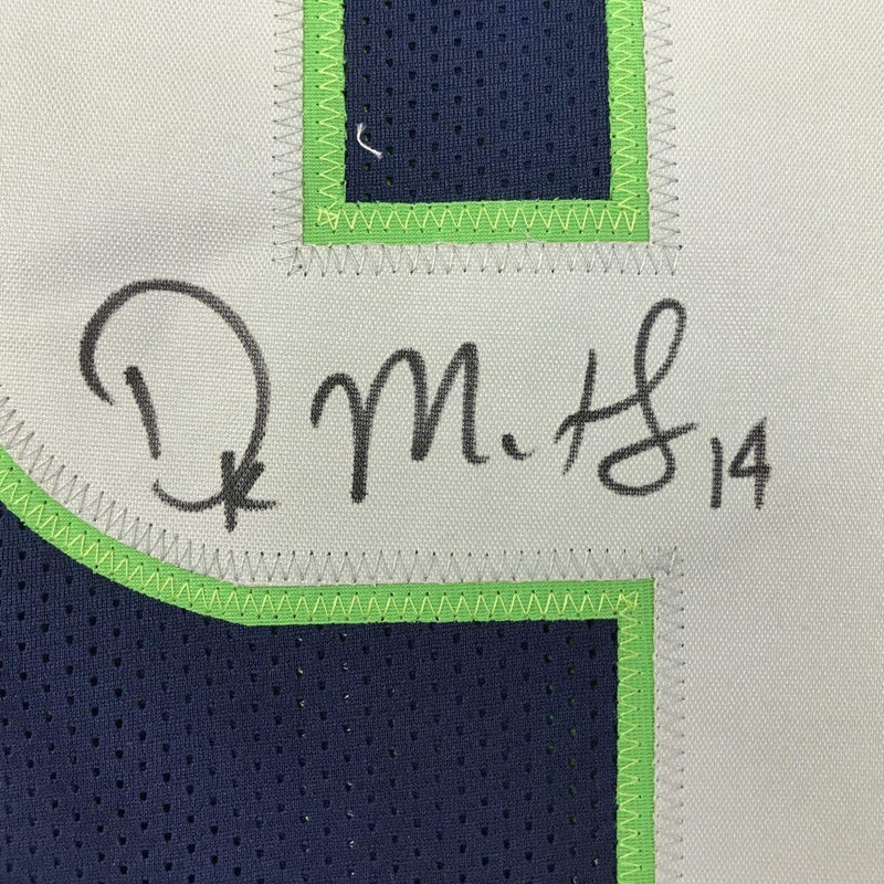 Autographed/Signed DK D.K. Metcalf Seattle Blue Football Jersey JSA COA