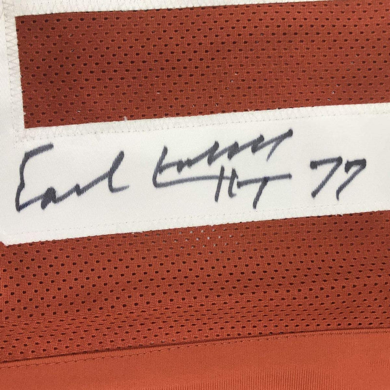 Autographed/Signed Earl Campbell HT 77 Texas Orange Stat College Football Jersey JSA COA
