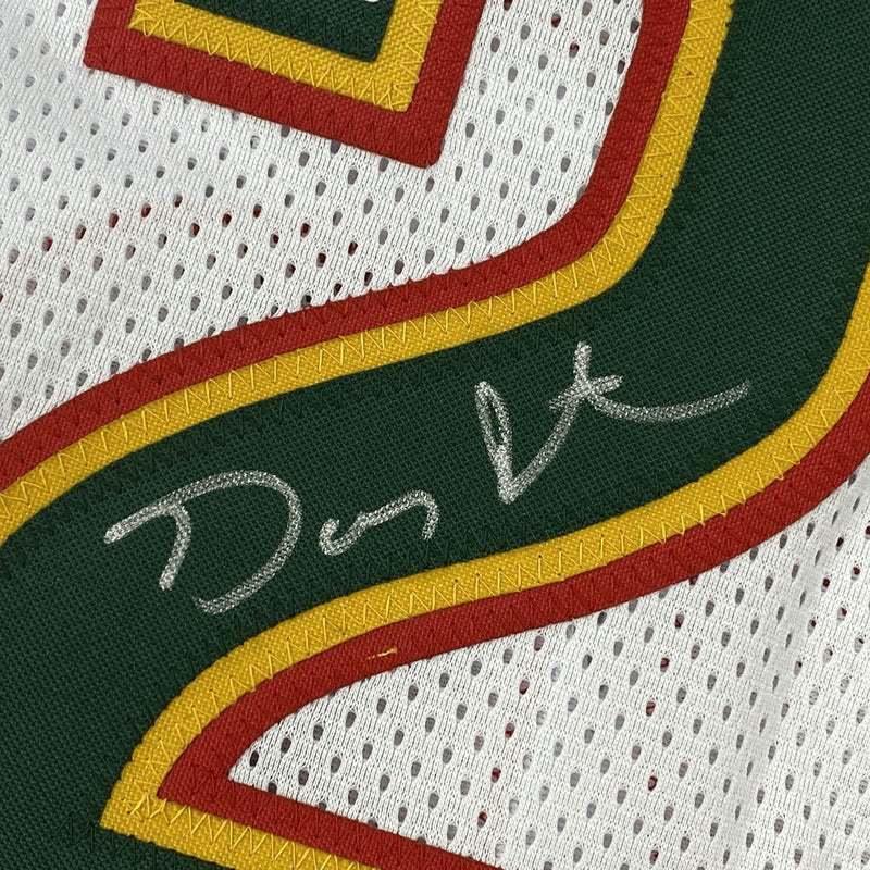 Autographed/Signed Gary Payton Seattle White Basketball Jersey Beckett BAS COA