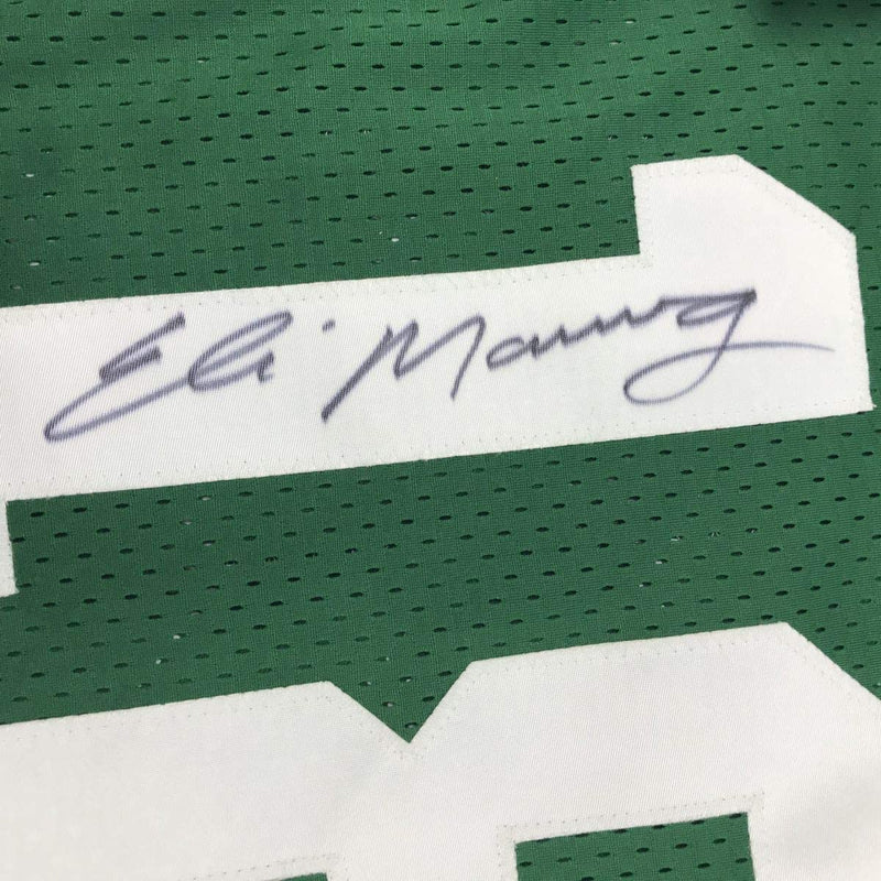 Autographed/Signed Eli Manning Newman High Schol Green Football Jersey Steiner Sports COA