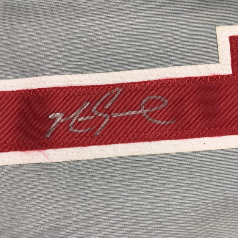 Autographed/Signed Mark Grace Chicago Grey Baseball Jersey JSA COA