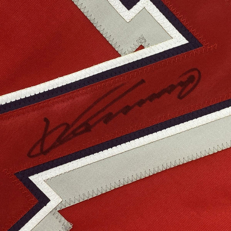 Autographed/Signed Vladimir Vlad Guerrero Los Angeles LA Anaheim Red Baseball Jersey JSA COA