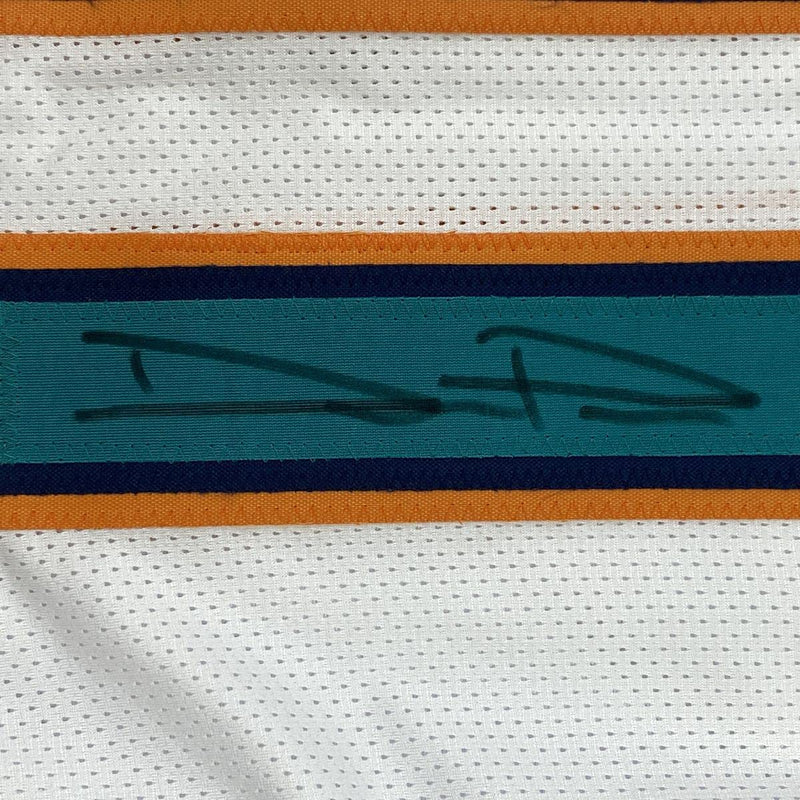 Autographed/Signed Devante Parker Miami White Football Jersey JSA COA