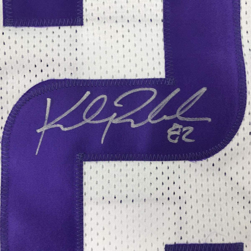 Autographed/Signed Kyle Rudolph Minnesota White Football Jersey JSA COA