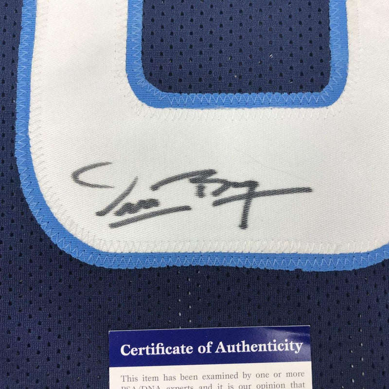 Autographed/Signed Muggsy Bogues Space Jam Monstars Blue Basketball Jersey PSA/DNA COA