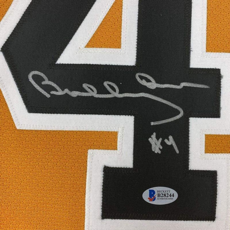 Autographed/Signed Bobby Orr Boston Yellow Hockey Jersey Beckett BAS & GNR COA