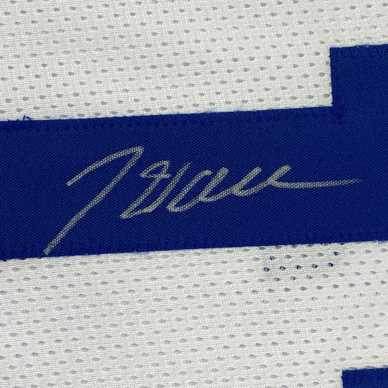 Autographed/Signed John Wall Kentucky White College Basketball Jersey JSA COA