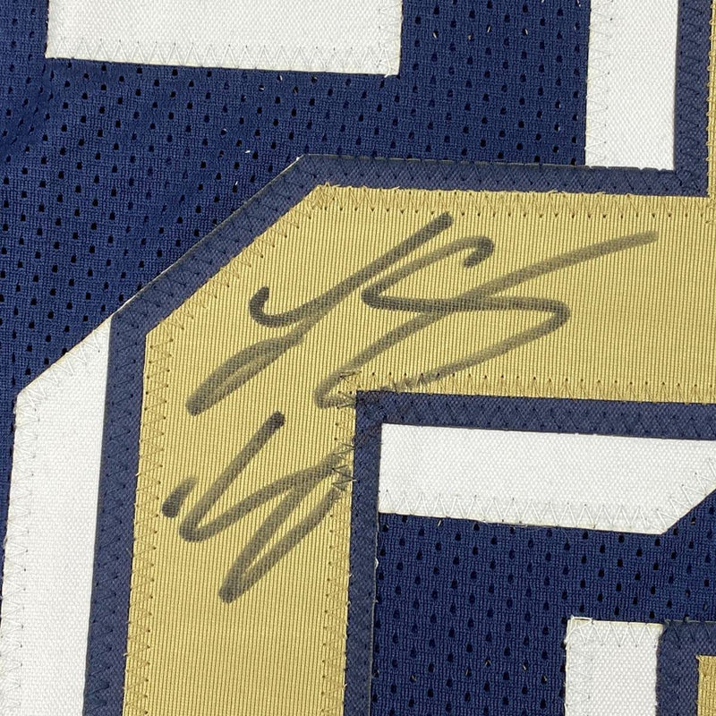 Autographed/Signed LeSean McCoy Pittsburgh Blue College Football Jersey JSA COA