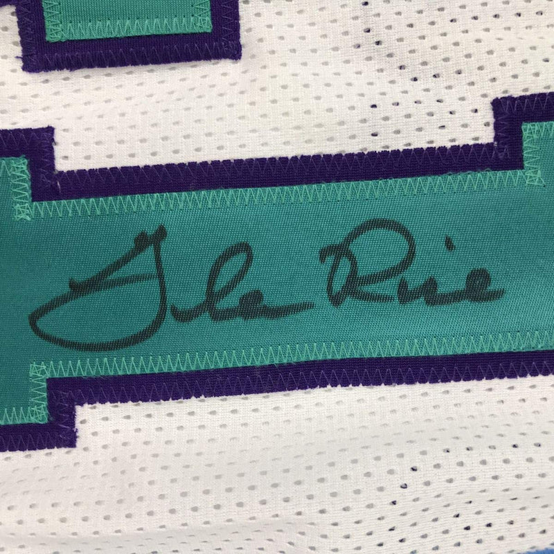 Autographed/Signed Glen Rice Charlotte White Basketball Jersey PSA/DNA COA