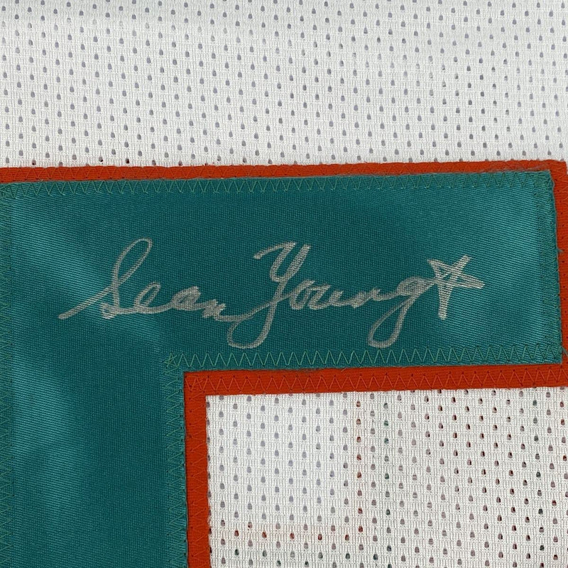 Autographed/Signed Sean Young Ray Finkle Miami White Ace Ventura Movie Football Jersey PSA/DNA COA