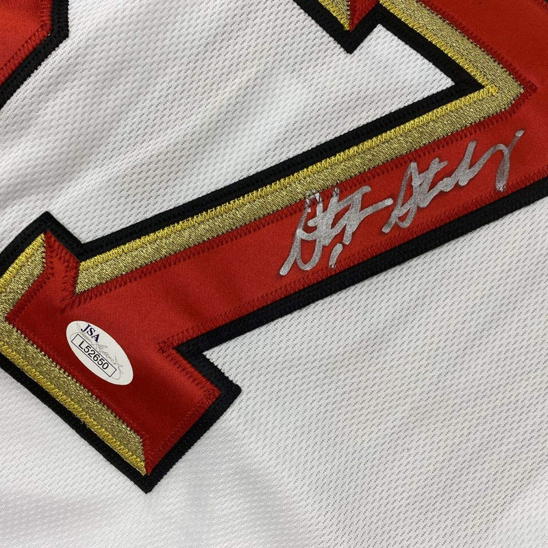 Autographed/Signed Stephen Strasburg Washington White Baseball Jersey JSA COA Holo Only