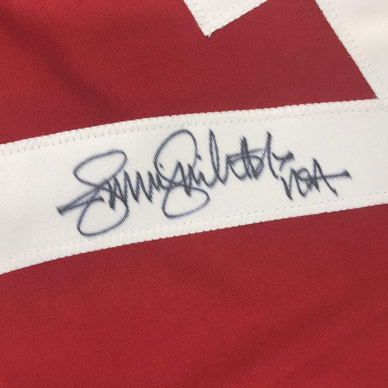 Autographed/Signed Jennie Finch USA Red Team United States Softball Jersey JSA COA