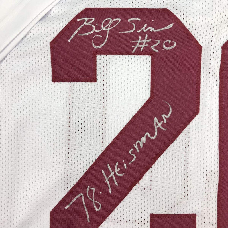 Autographed/Signed Billy Sims 78 Heisman Oklahoma White College Football Jersey JSA COA