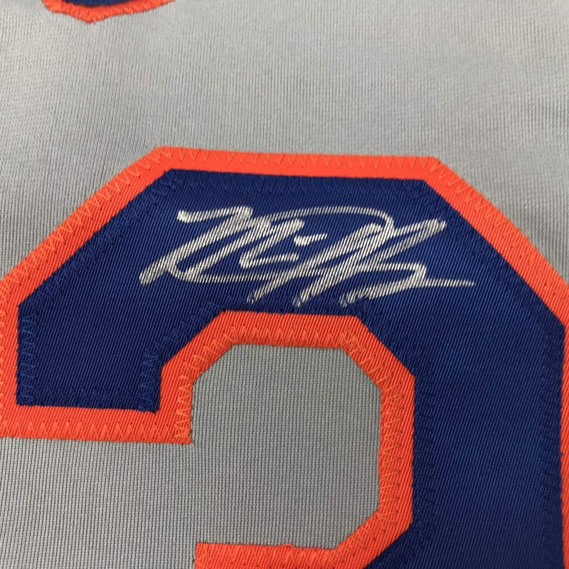 Autographed/Signed Michael Conforto New York NY Grey Baseball Jersey JSA COA